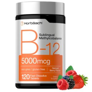Vitamina B-12 Metilcobalamina sublingual de 5000 mcg 120 tabletas Horbäach