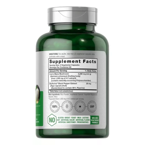 Lions Mane 4200 Mg 120 Capsulas Horbaach - Imagen 2