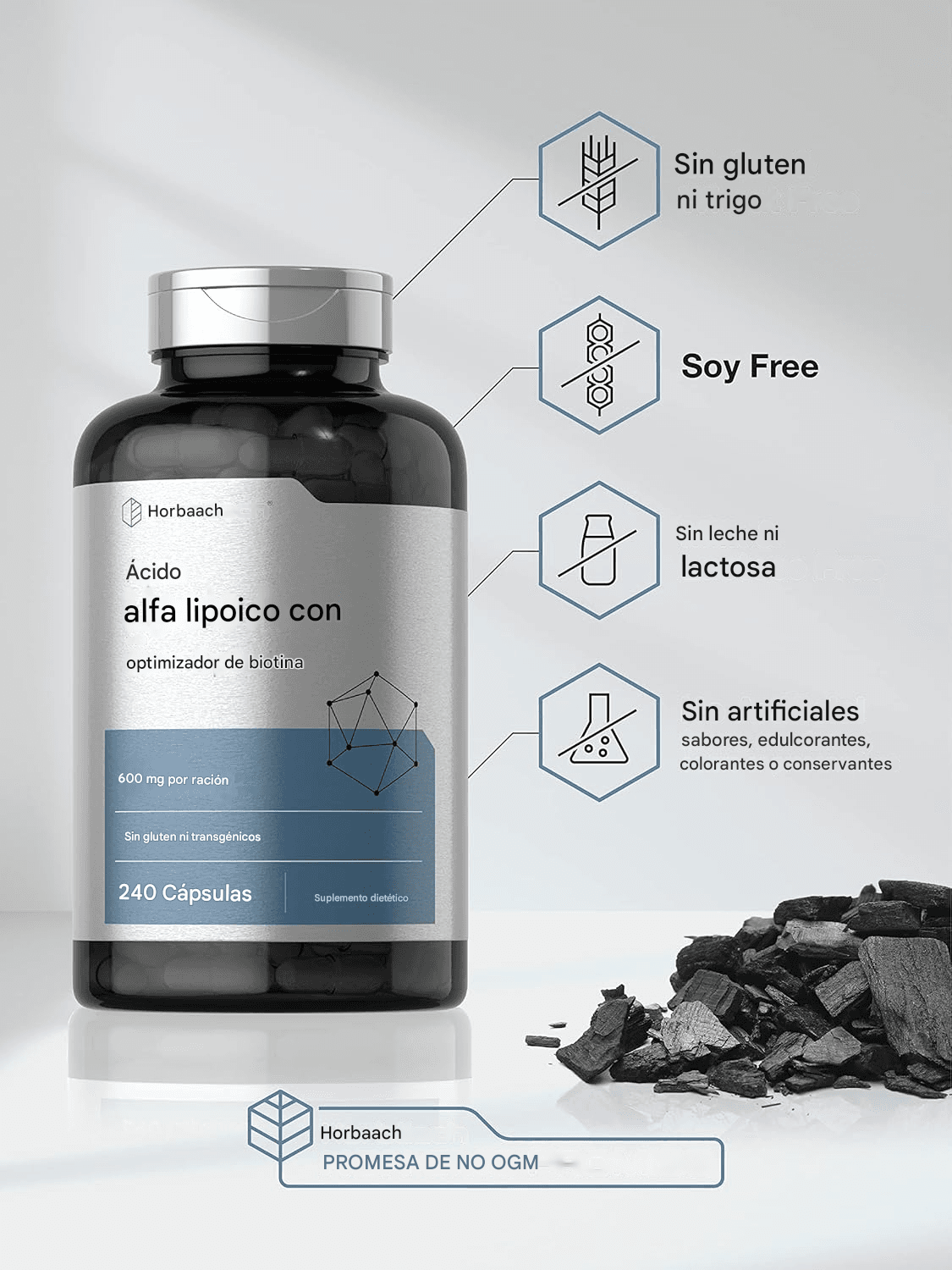 Acido Alfa Lipoico Premium 240 Cápsulas 600mg Eg A85 Sabor Nd – Biogate Argentina