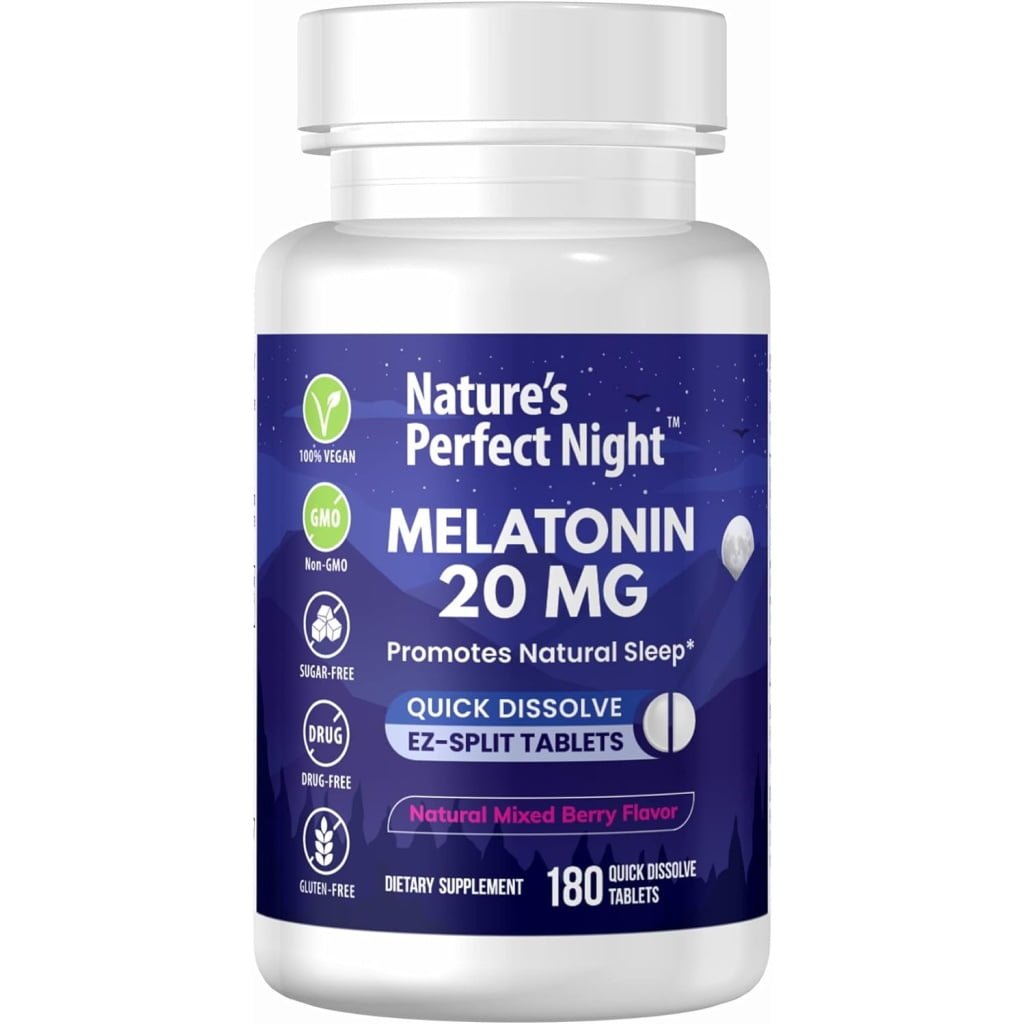 Melatonina Nature's Perfect Night 20 mg 180 Capsulas – Biogate Argentina