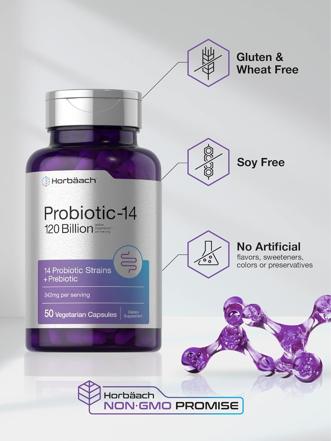 Probiotic-14 120 Billion ufc 14 Cepas con Prebióticos 50 Capsulas - Imagen 4