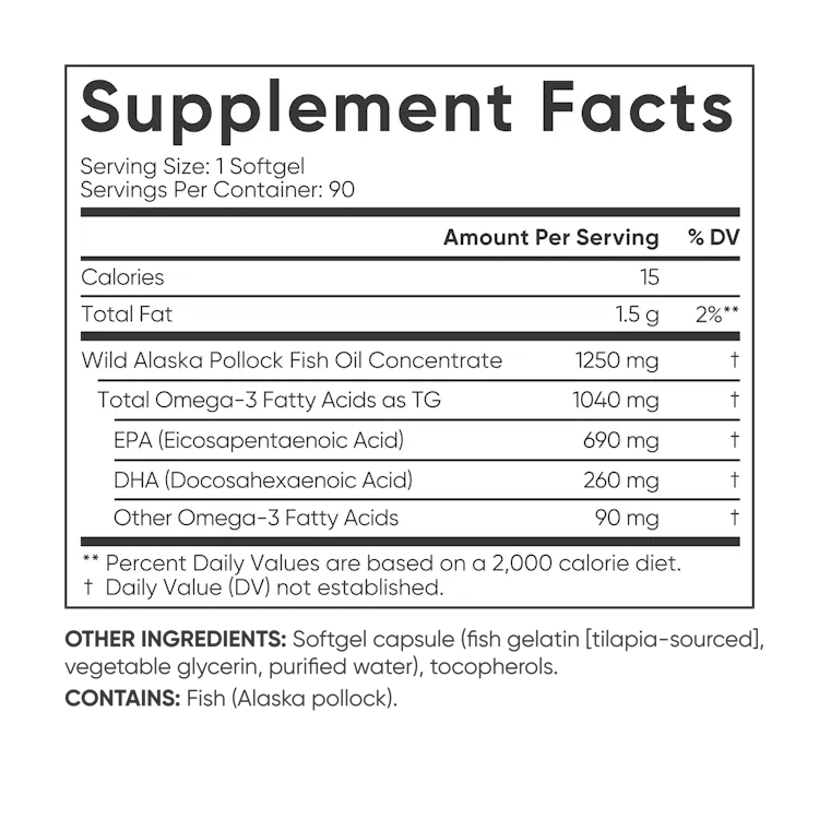 Omega-3 Fish Oil 90 Cap 1250 Mg Sports Research - Imagen 5