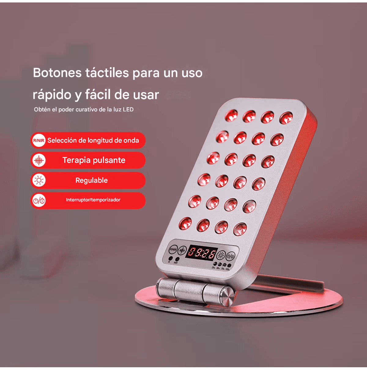 Mini Lámpara De Terapia De Luz Portátil Roja E Infrarroja Led - Imagen 3