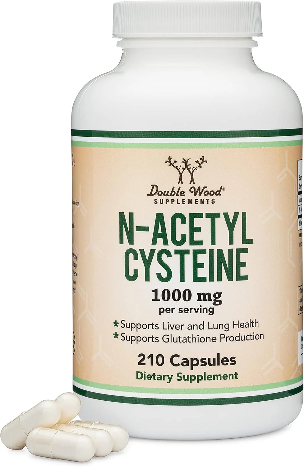 NAC N-acetilcisteína Double Wood 210 cápsulas 1000 Mg Por Porcion