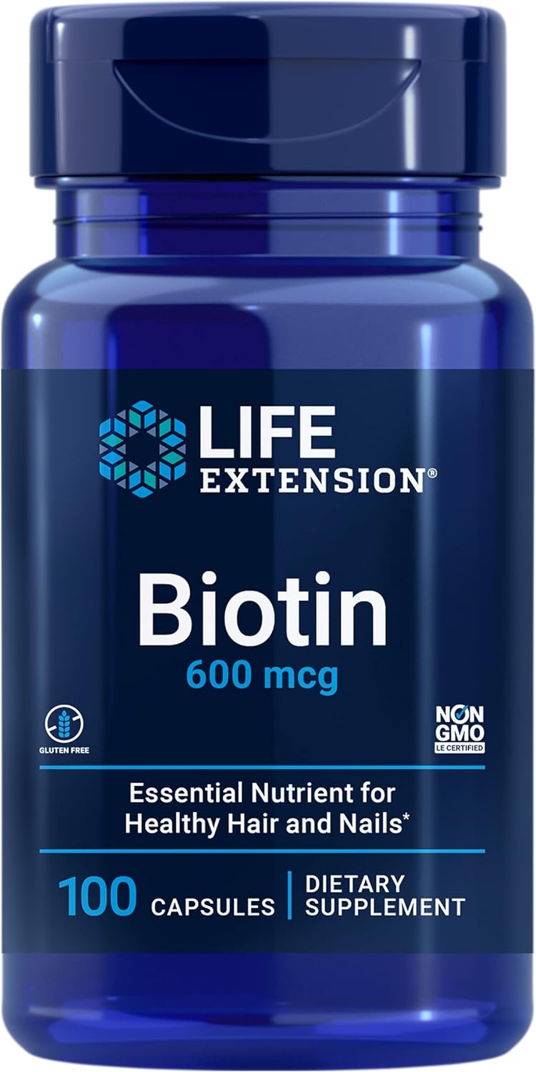 Suplemento Biotin Vitamina B7 Life Extension 600 Mcg 100C