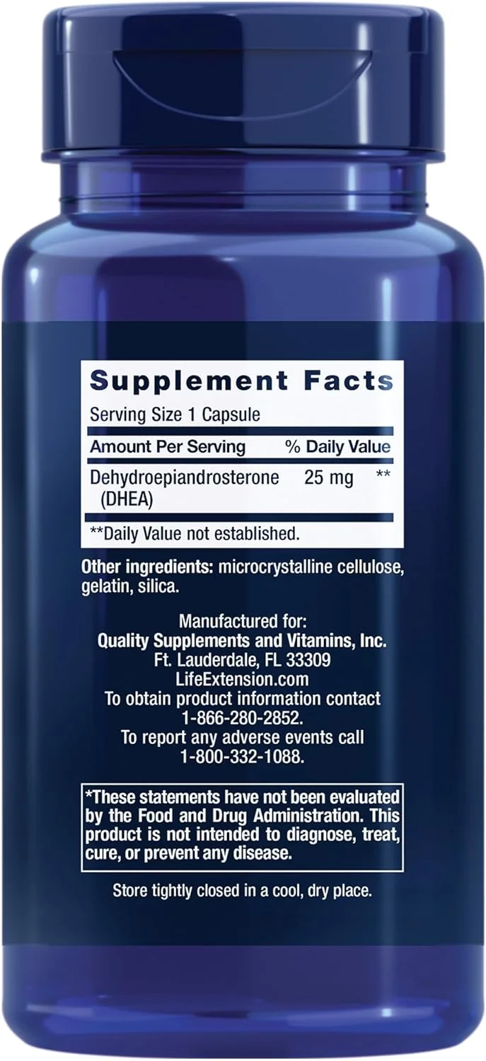 Suplemento DHEA Life Extensión 25 Mg 100C – Biogate Argentina