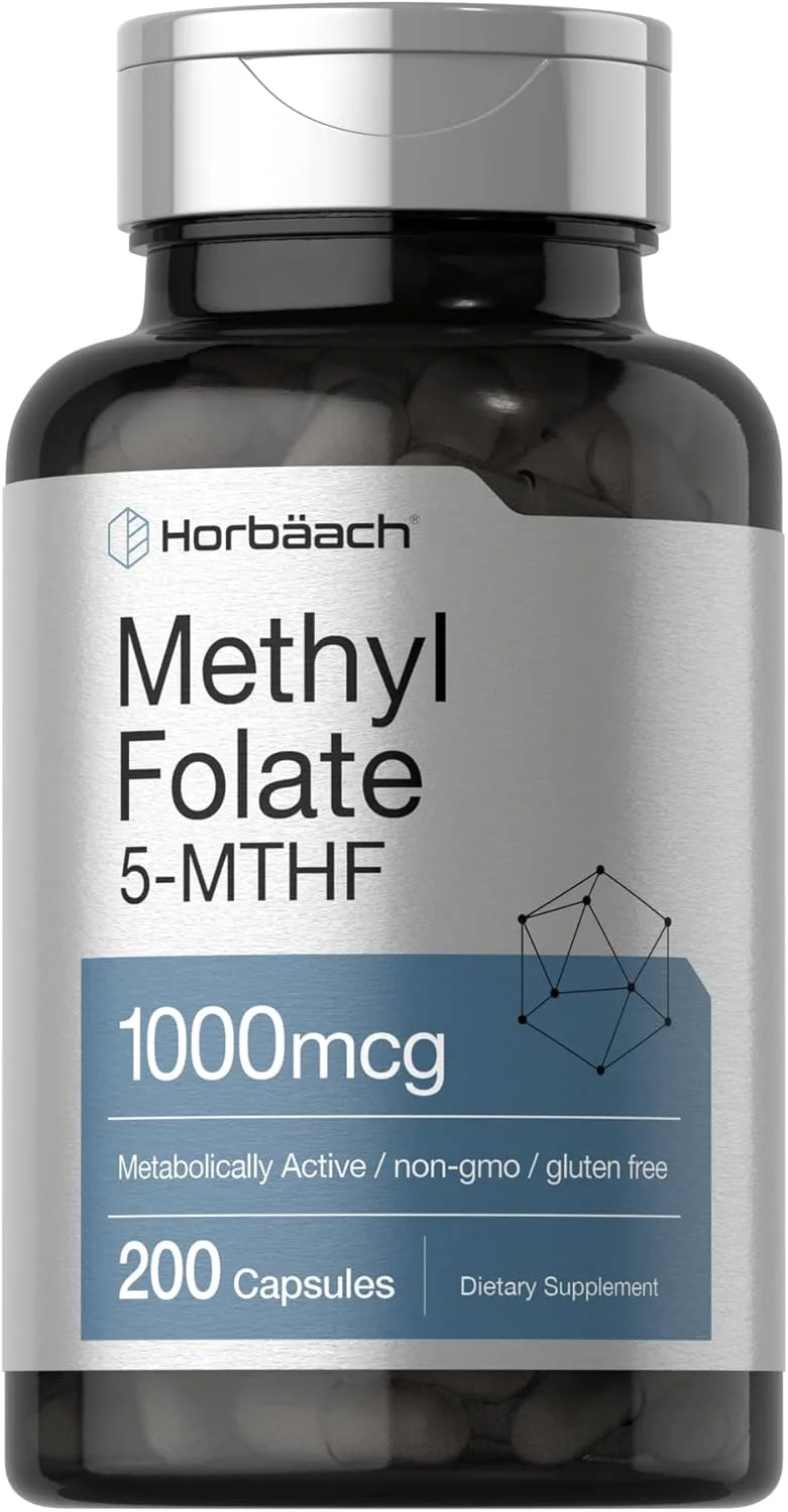 Suplemento Folato De Metilo 5-MTHF 1000 Mcg 200 Capsulas – Biogate Argentina
