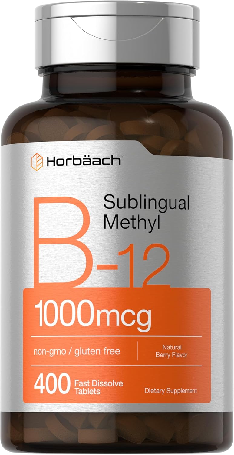 Suplemento Vitamina B12 Sublingual 1000 mcg 400 Capsulas Horbaach