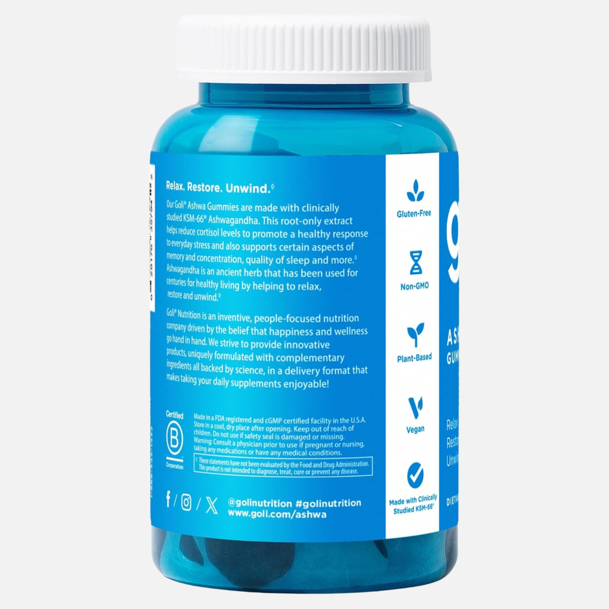 Suplemento 60 Gomitas Goli Ashwagandha Y Vitamina D Ksm-66 – Biogate Argentina
