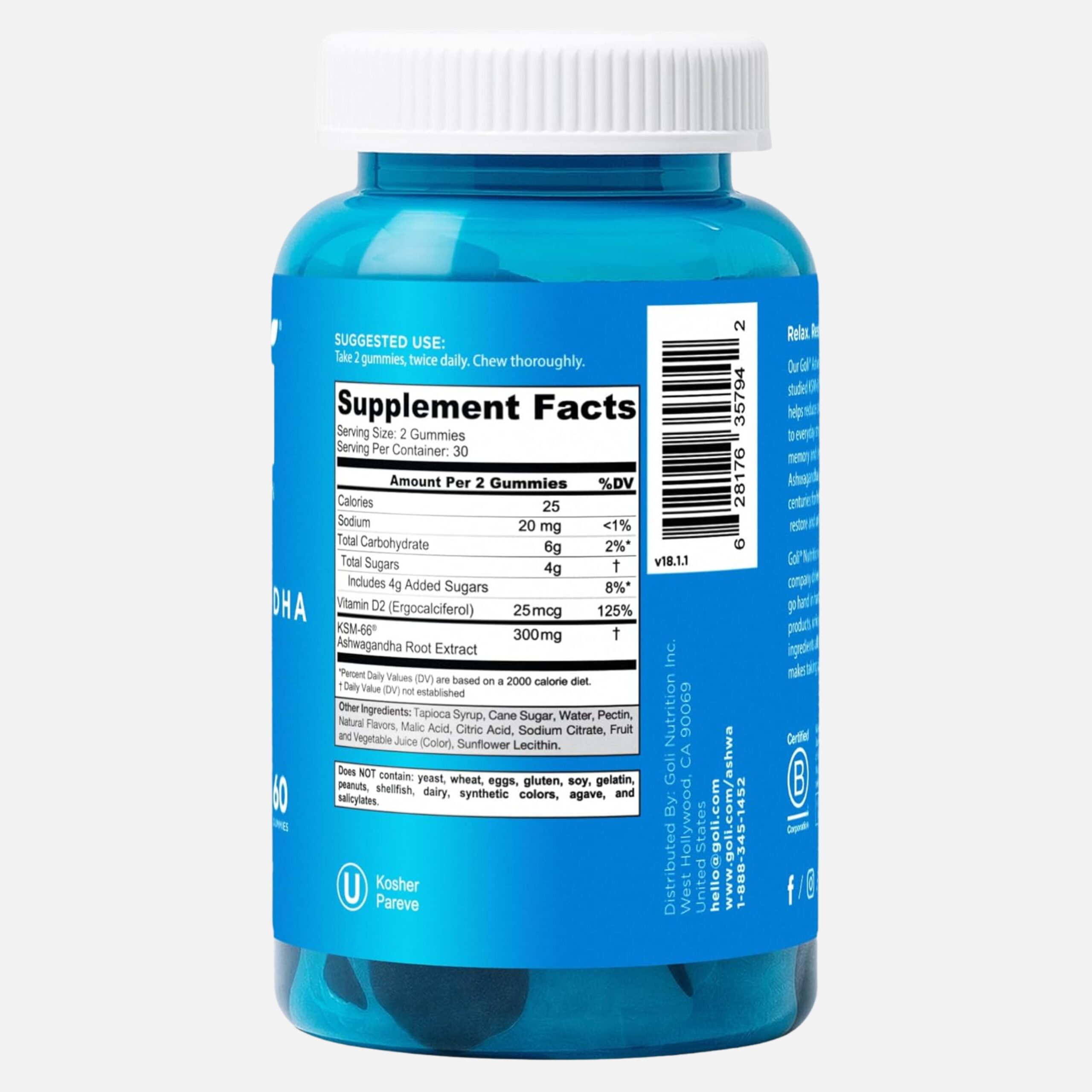 Suplemento 60 Gomitas Goli Ashwagandha Y Vitamina D Ksm-66 – Biogate Argentina