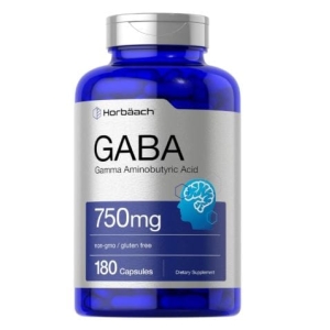 GABA 750 Mg Horbaach Ácido Gamma Aminobutírico 180 Capsulas