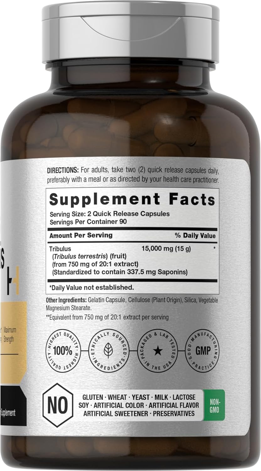 Tribulus Terrestris 15.000 mg 180 Capsulas Horbaach – Biogate Argentina