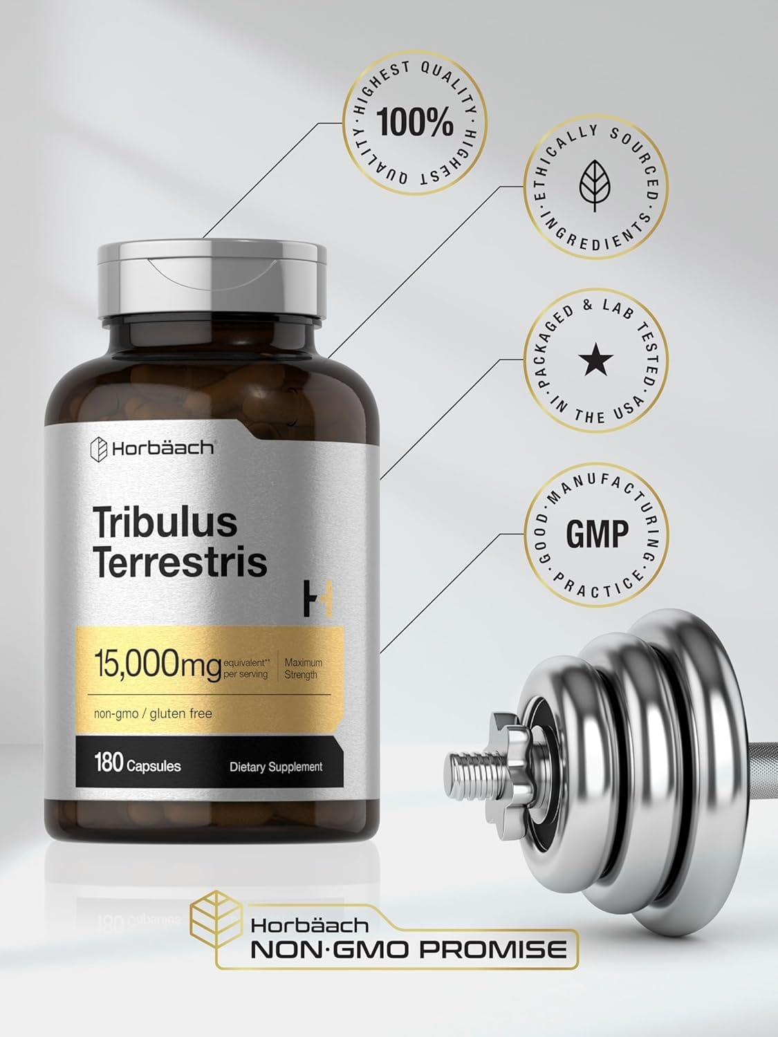 Tribulus Terrestris 15.000 mg 180 Capsulas Horbaach – Biogate Argentina