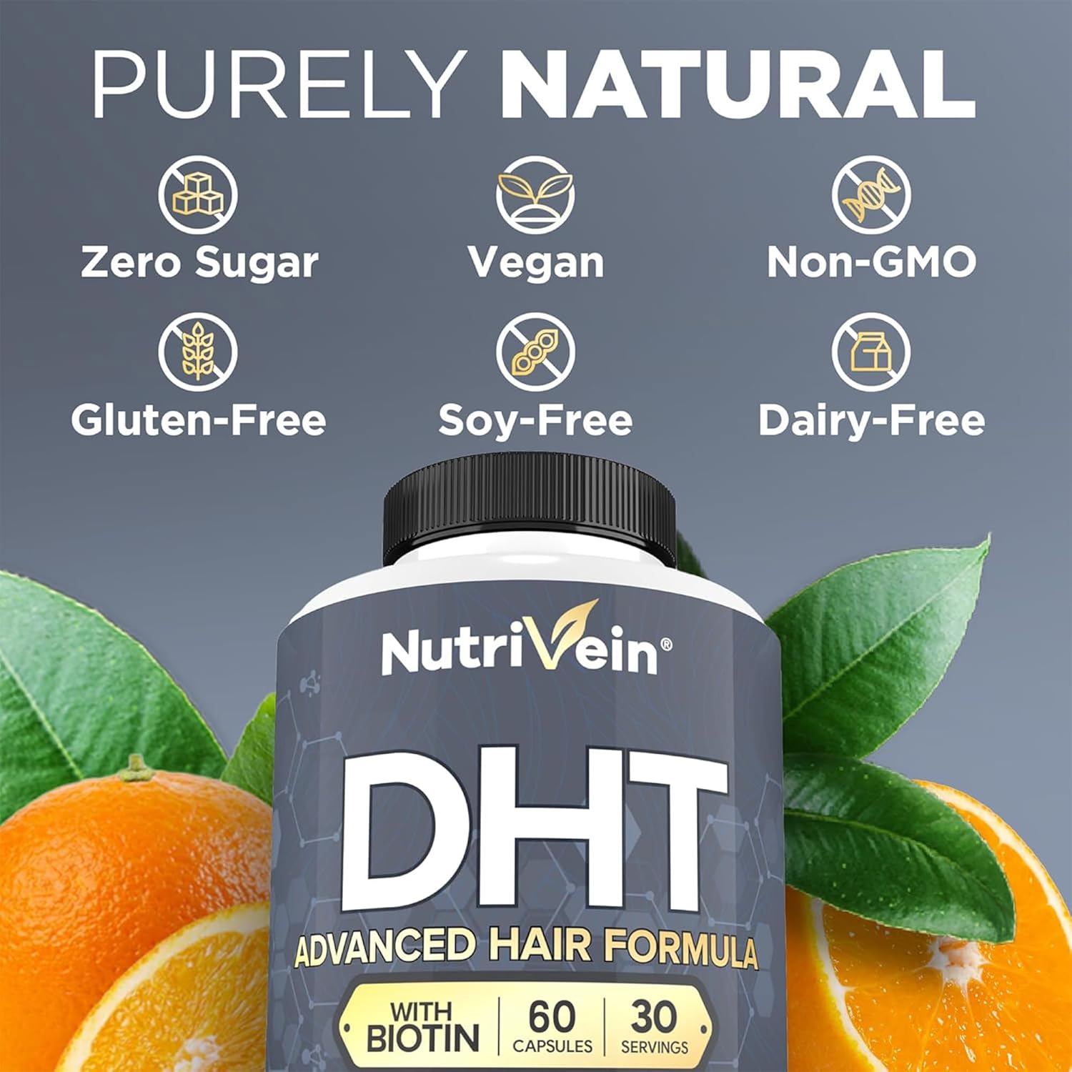 Suplemento Bloqueador DHT Nutrivein Con Biotina Crecimiento De Cabello 60 Capsulas – Biogate Argentina