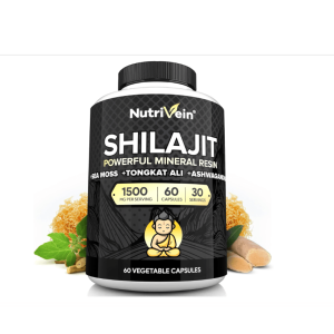 Shilajit puro del Himalaya prémium 1500 mg 60 Capsulas Nutrivein