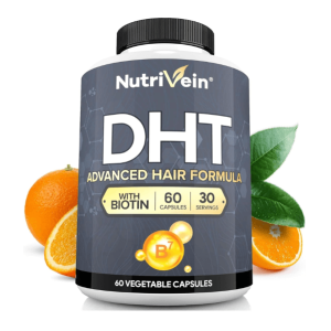Suplemento Bloqueador DHT Nutrivein Con Biotina Crecimiento De Cabello 60 Capsulas