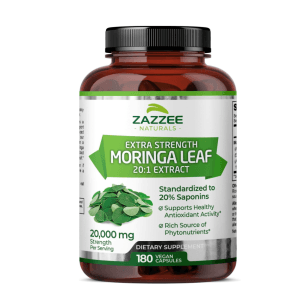 Extracto Orgánico de Moringa 20.000 mg 180 capsulas Zazzee