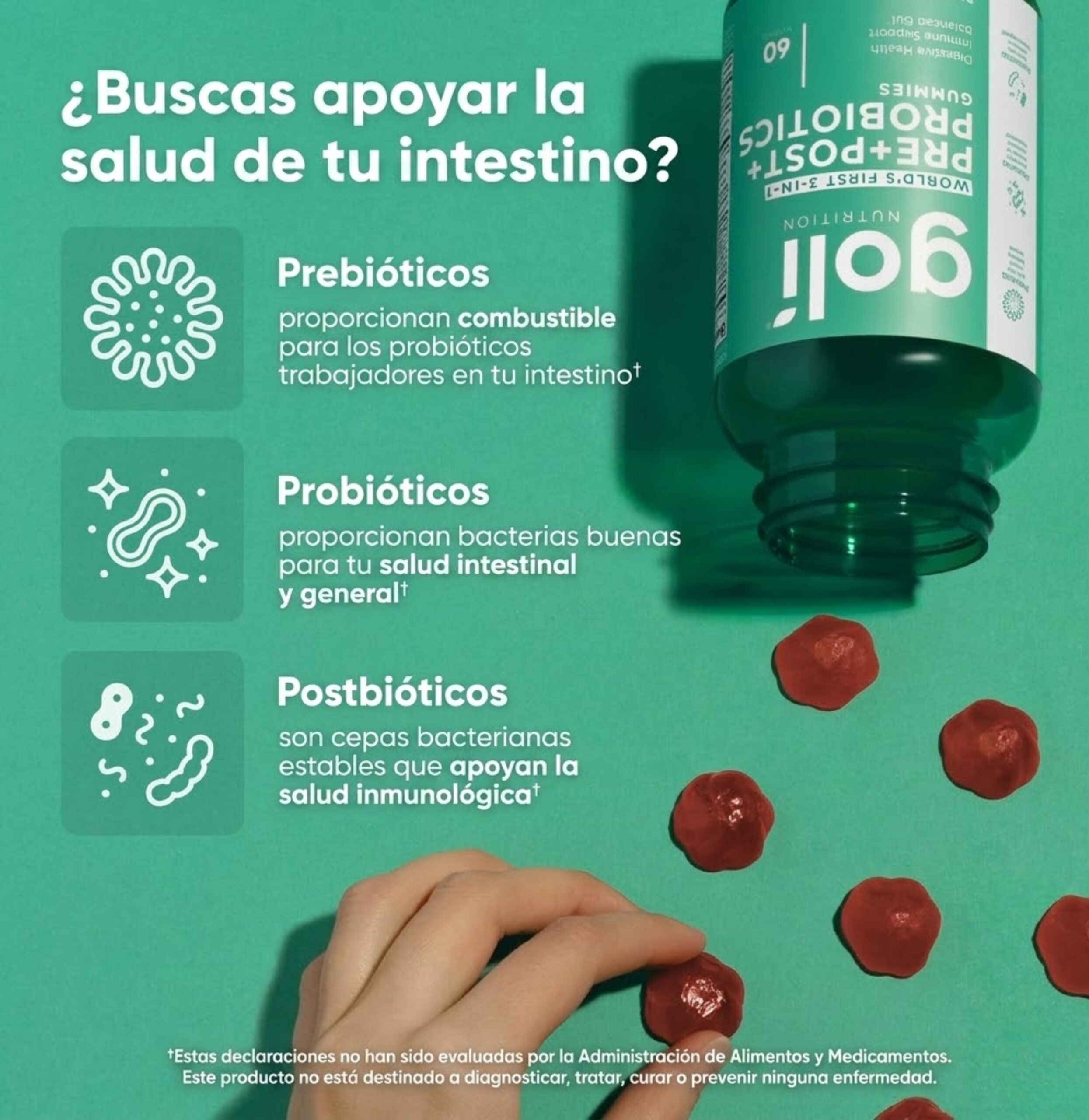 Gomitas Goli 3 en 1 de Probióticos, 60 unidades - Imagen 3