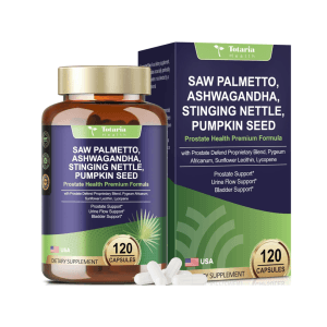 Saw Palmetto Orgánico con raíz de Ashwagandha 120 capsulas Totaria
