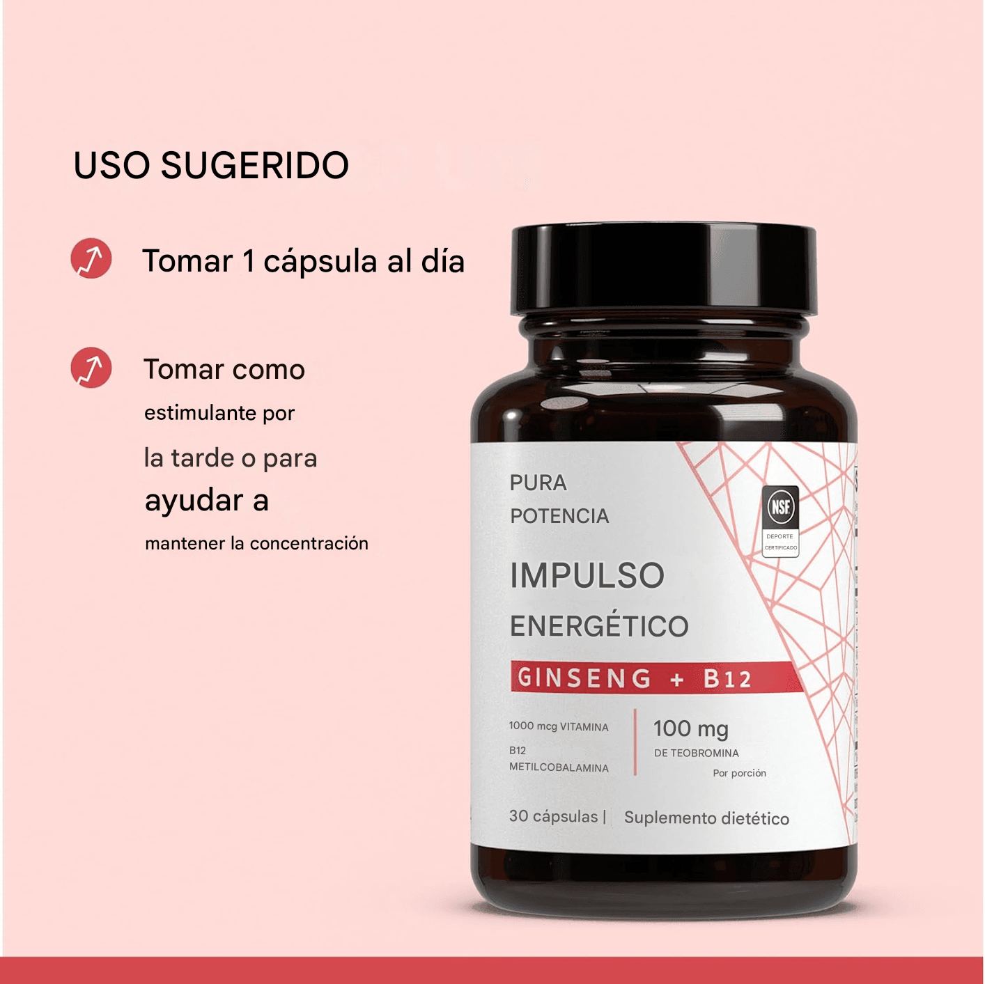 Pure Power Energy Boost Ginseng + B12 30 Cápsulas Dr. Mercola - Imagen 4