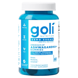 Goli Ashwagandha sin azúcar y vitamina D, maca, gomitas de L-teanina 60 unidades