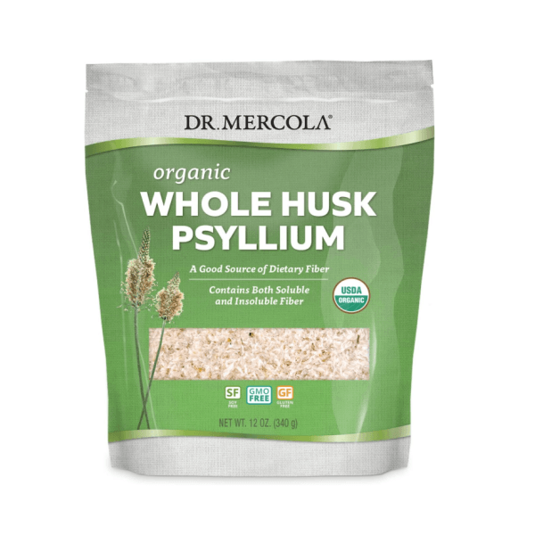 Cáscara entera de Psyllium Orgánica Dr. Mercola 68 porciones (355 g)