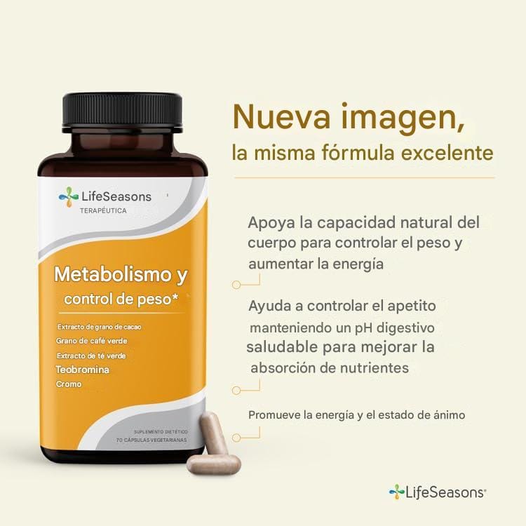 Metabolismo Suplemento de Apoyo para el control de Peso y aumento de energía,70 cápsulas – Biogate Argentina