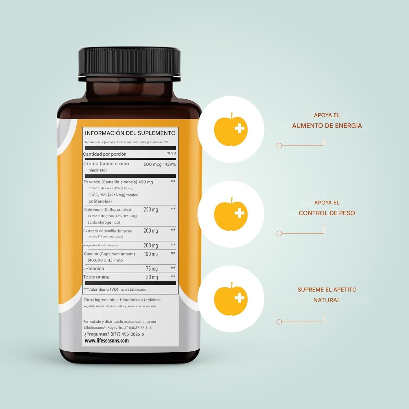 Metabolismo Suplemento de Apoyo para el control de Peso y aumento de energía,70 cápsulas – Biogate Argentina
