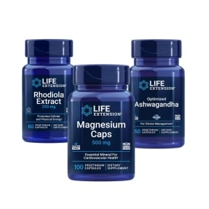 Pack Triple Acción Antiestrés: Magnesio + Ashwagandha + Rhodiola Rosea Life Extension