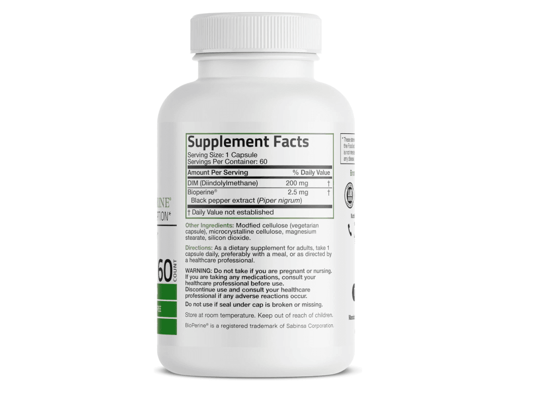 Bronson DIM 200 mg de diindolimetano con BioPerine 60 cápsulas - Imagen 2