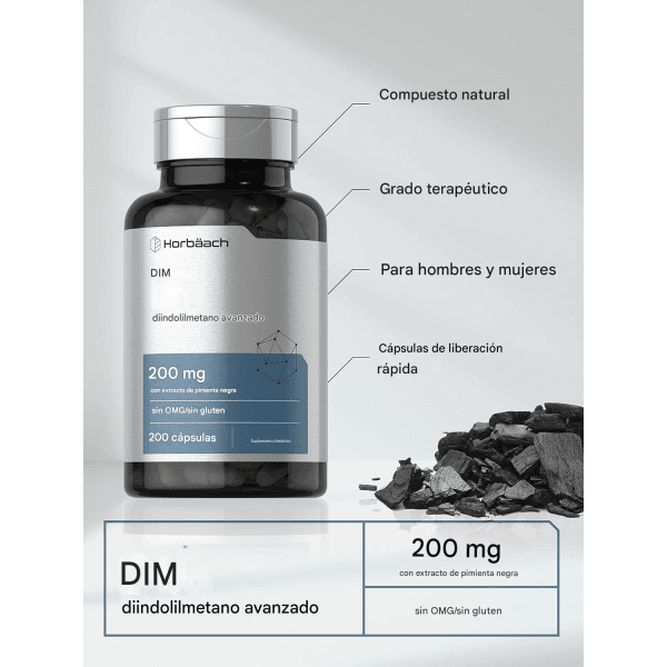 DIM Diindolilmetano avanzado 200 mg 200 cápsulas Horbaach - Imagen 3