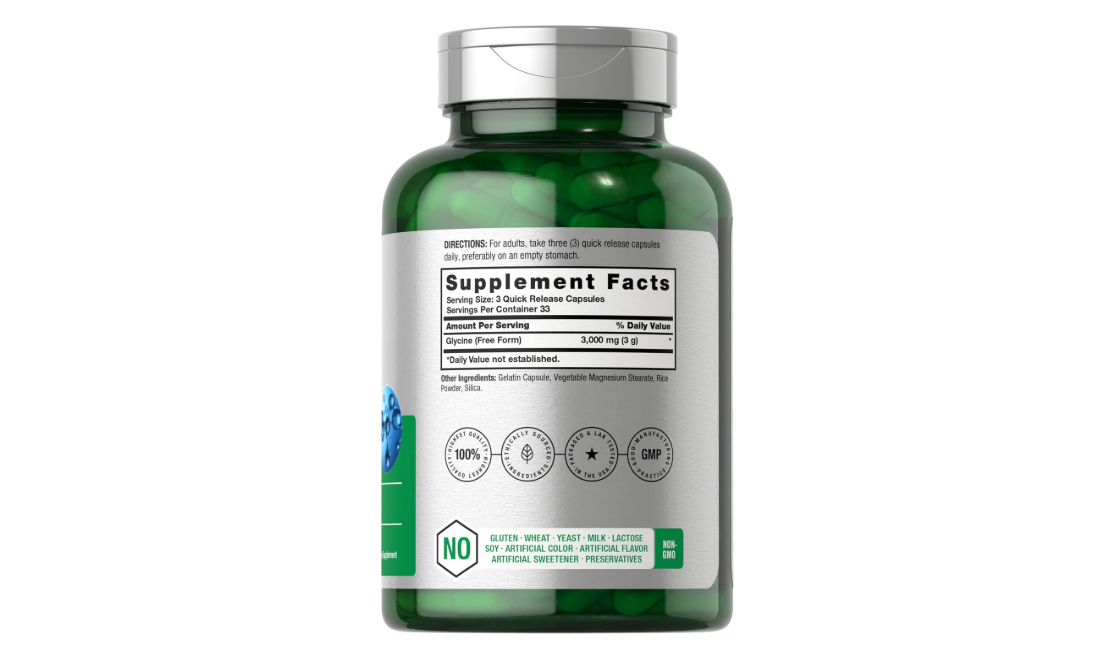 Horbäach Glicina de 3000 mg 100 cápsulas - Imagen 2