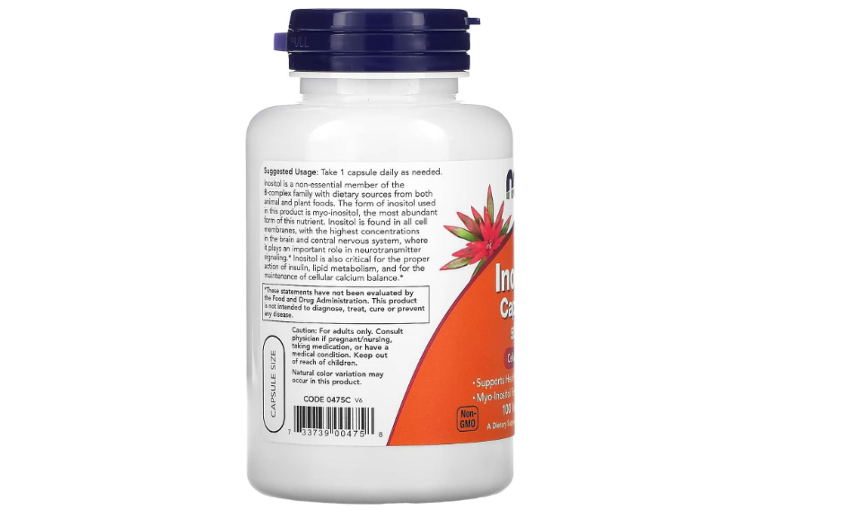NOW Inositol Capsules 500 mg 100 capsulas – Biogate Argentina