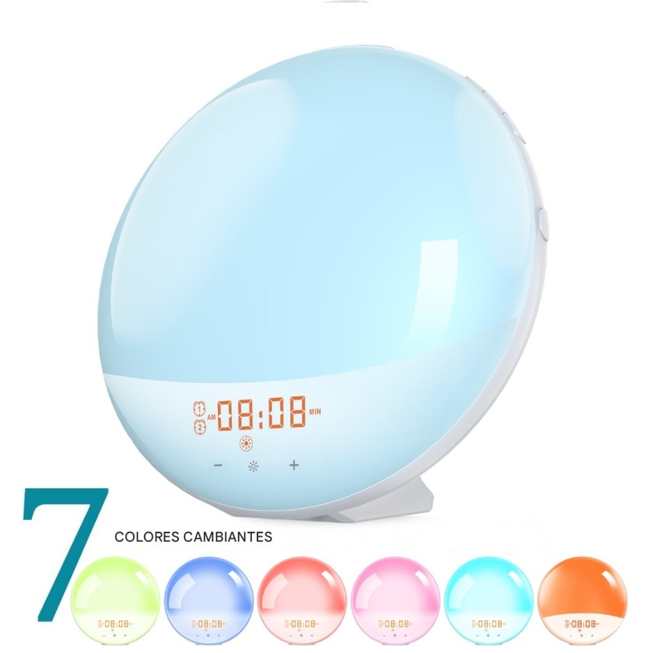 Despertador Reloj Con Luz Led De 7 Colores Con Alarma Multicolor – Biogate Argentina