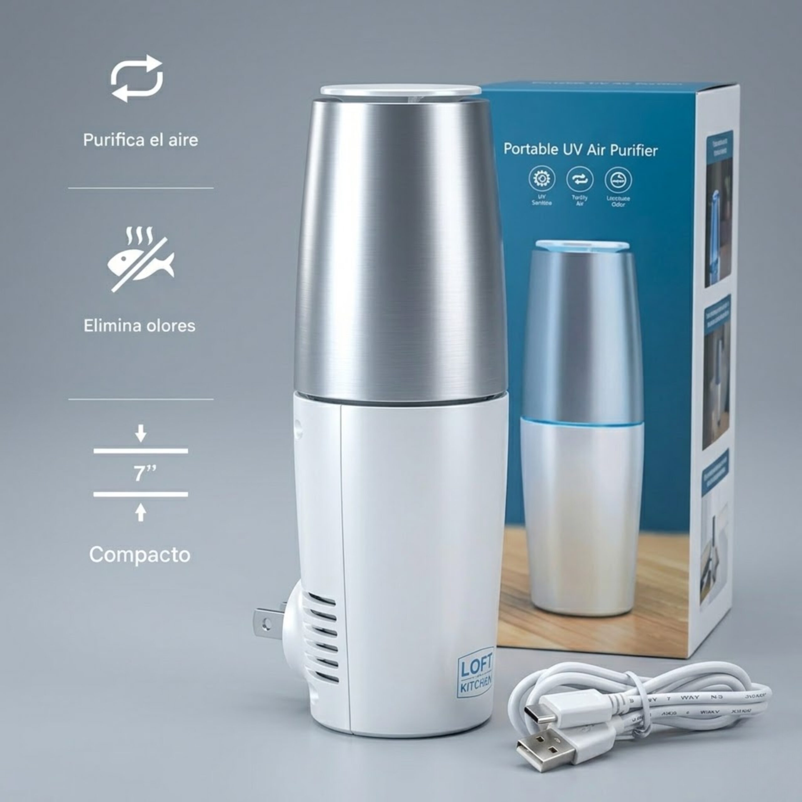 Purificador Aire de Luz Ultravioleta Portatil Elimina Virus Y Bacterias – Biogate Argentina