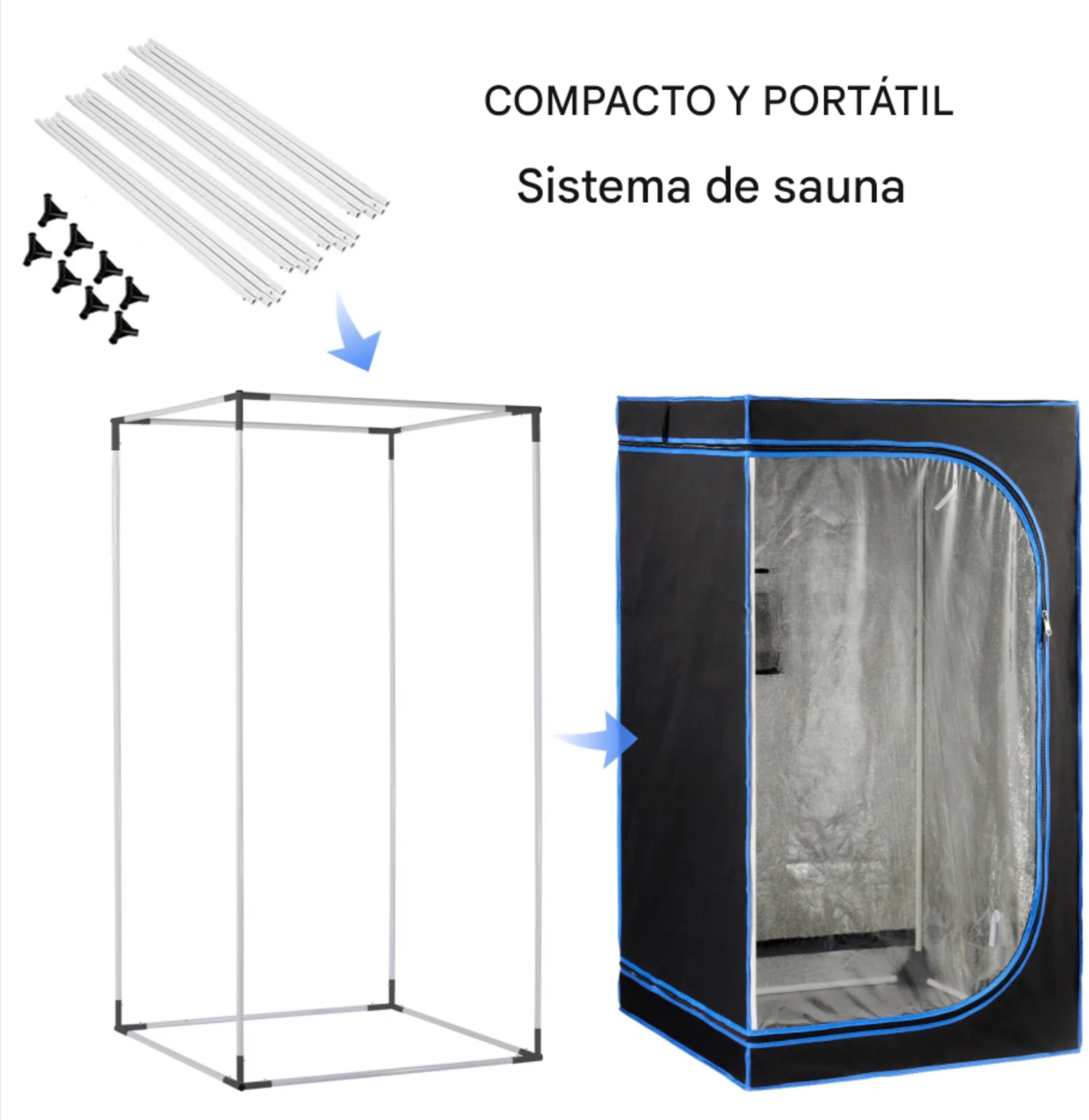 Sauna de Vapor Plegable Terapia de Calor Avanzada para Sala de Estar - Imagen 4