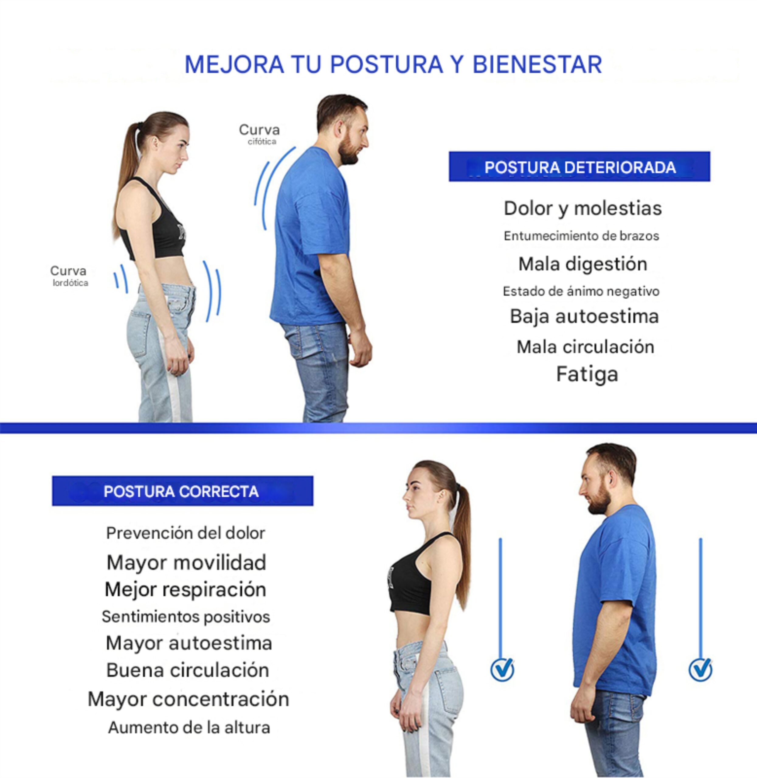 Corrector de Postura con Vibración y Soporte Ajustable – Biogate Argentina