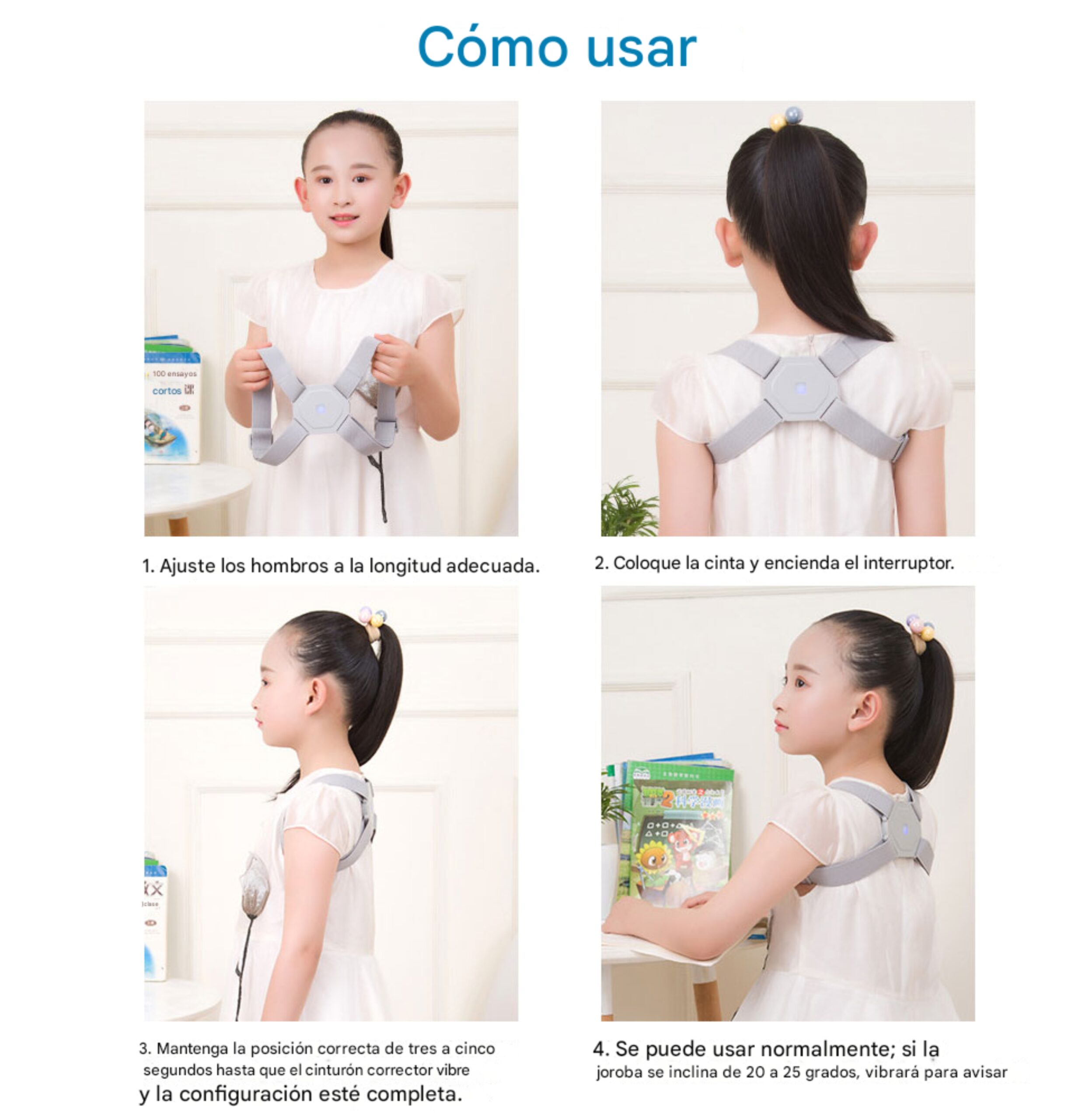 Corrector de Postura con Vibración y Soporte Ajustable – Biogate Argentina