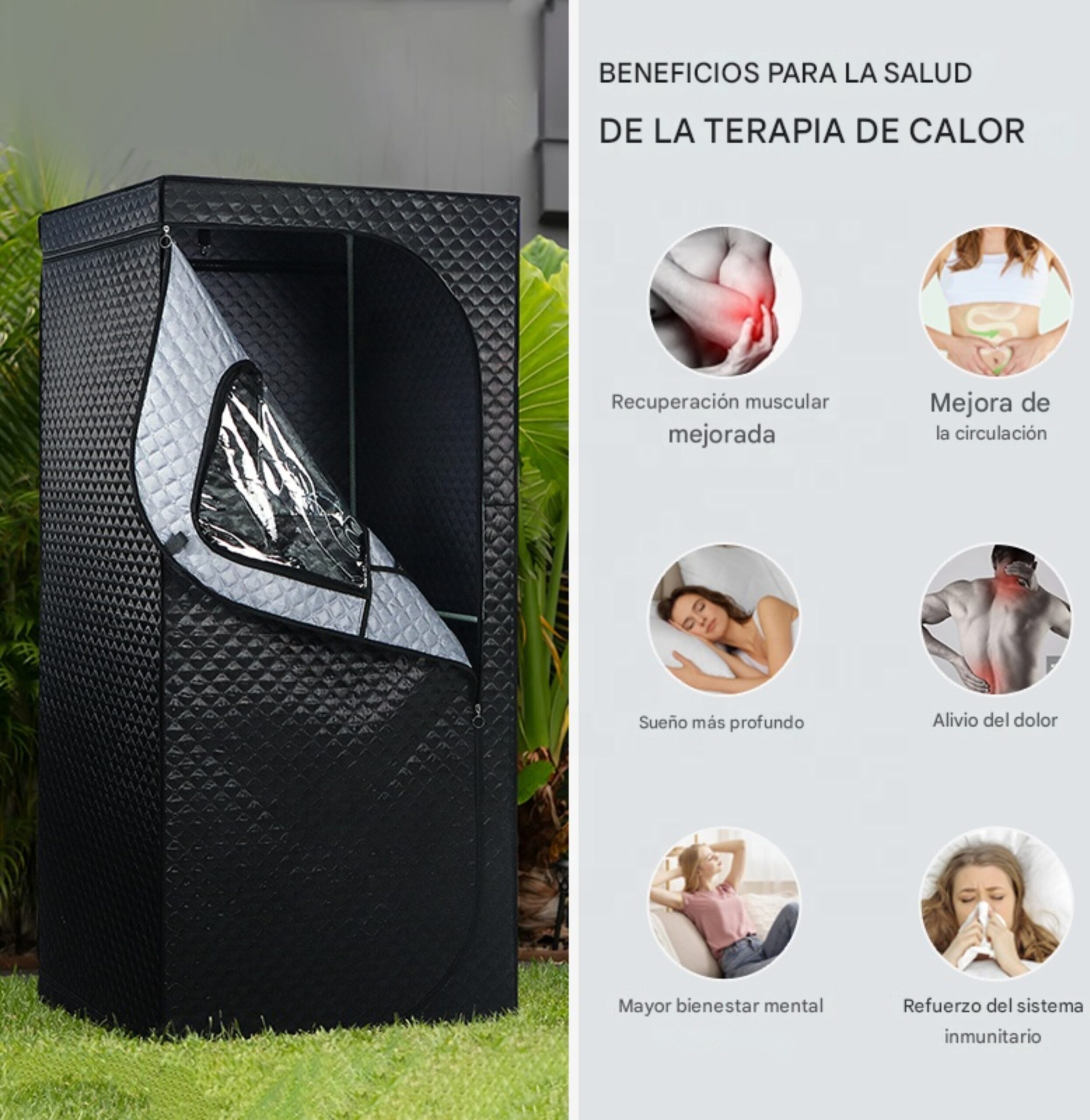 Sauna de Vapor Plegable Terapia de Calor Avanzada para Sala de Estar - Imagen 7