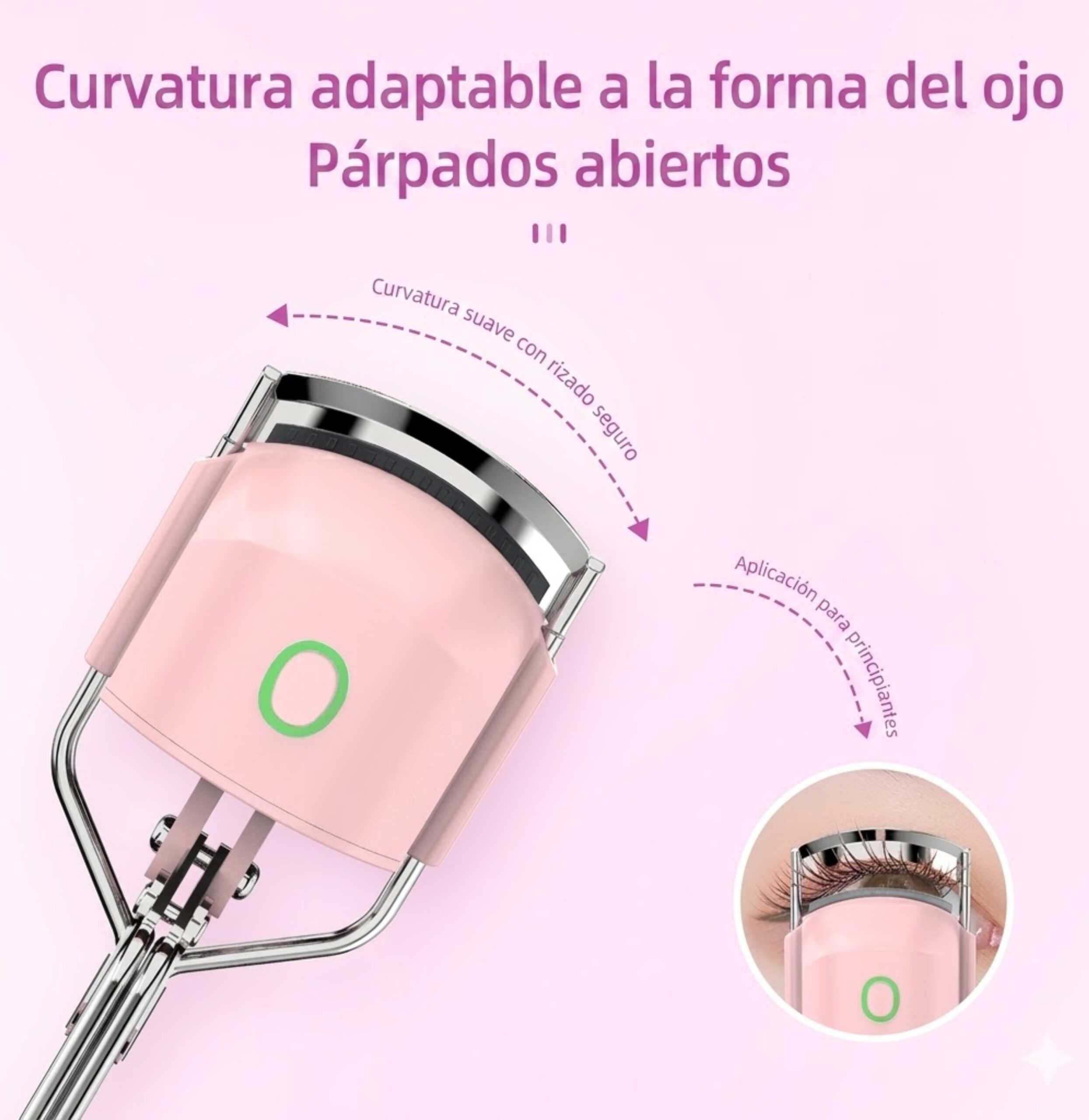 Rizador De Pestañas Térmico Recargable Usb Portátil Blanco - Imagen 5