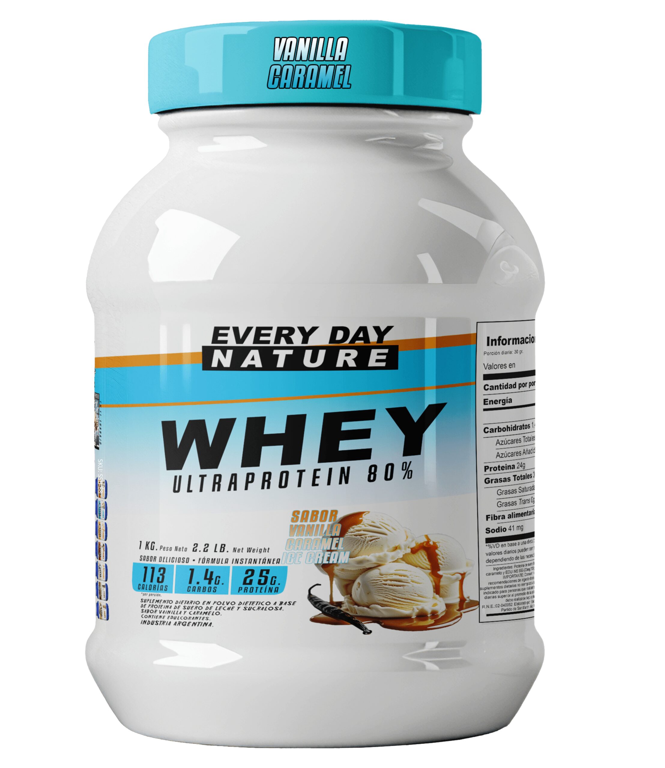 Proteína de Suero de Leche Ultraprotein 80 Everyday Nature Vanilla Caramel