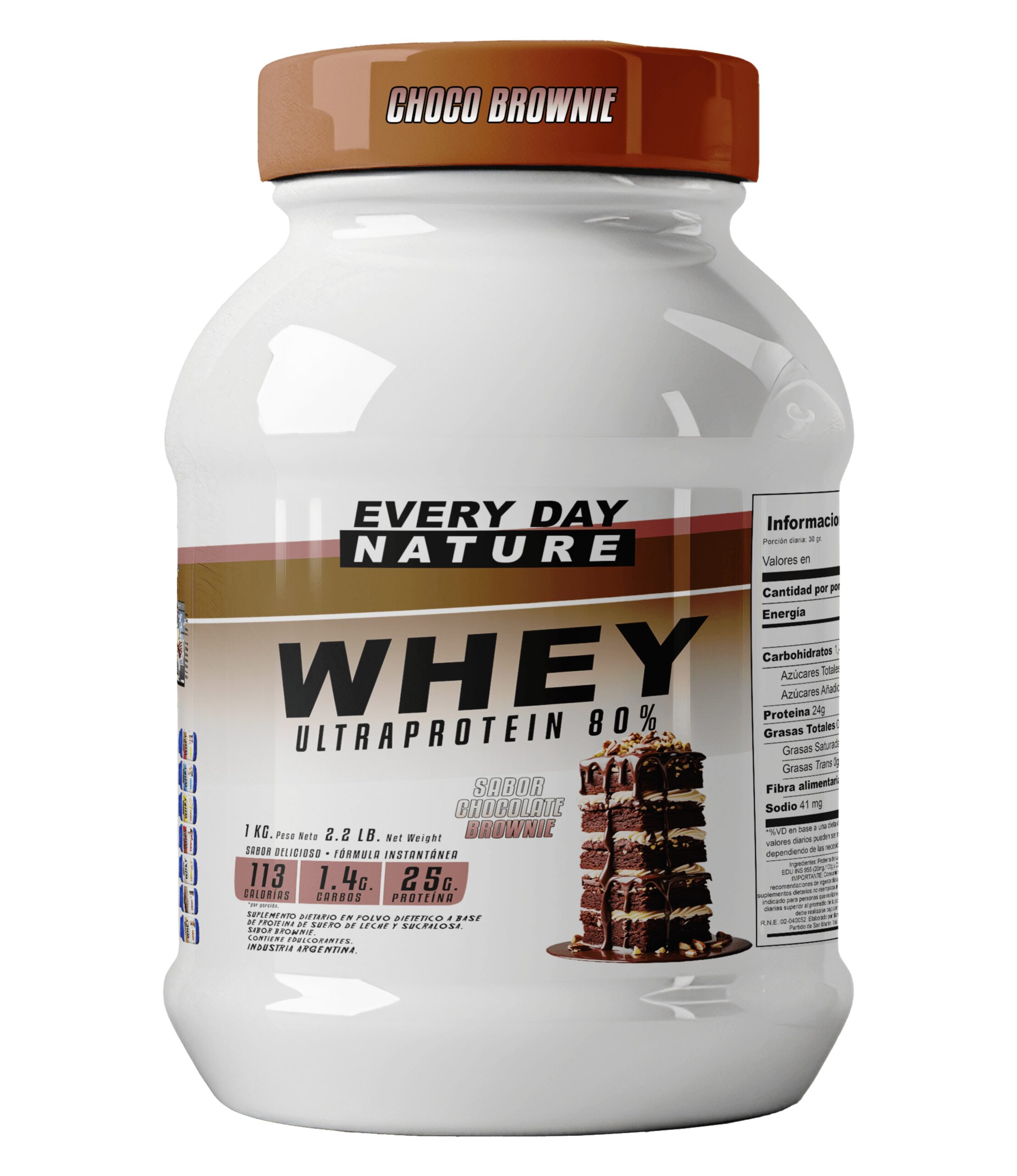 Proteína de Suero de Leche Ultraprotein 80 Everyday Nature Chocolate Brownie – 1 Kg
