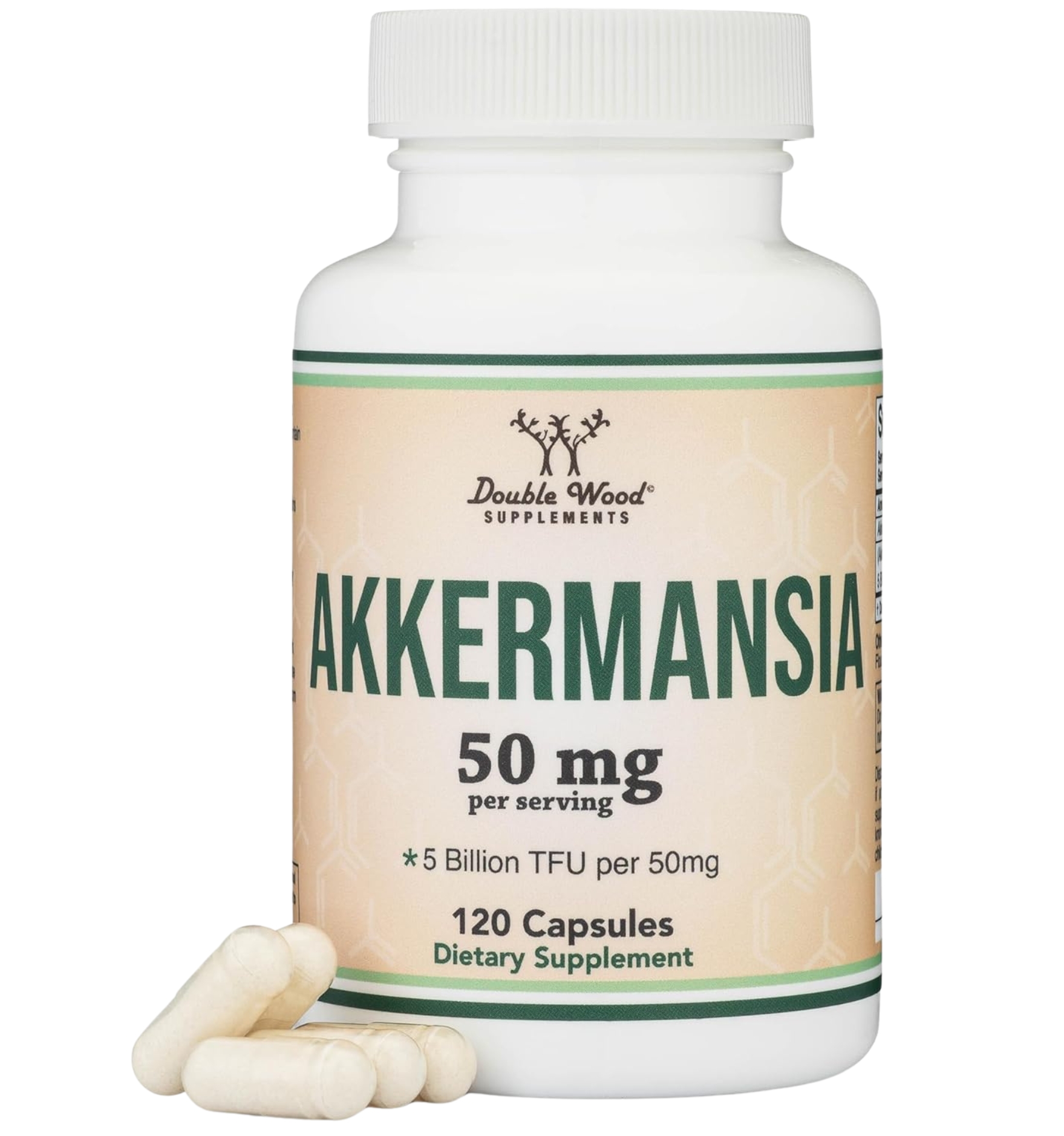 Probiótico y Posbiótico Akkermansia 50mg 120 Cápsulas Double Wood - Image 4
