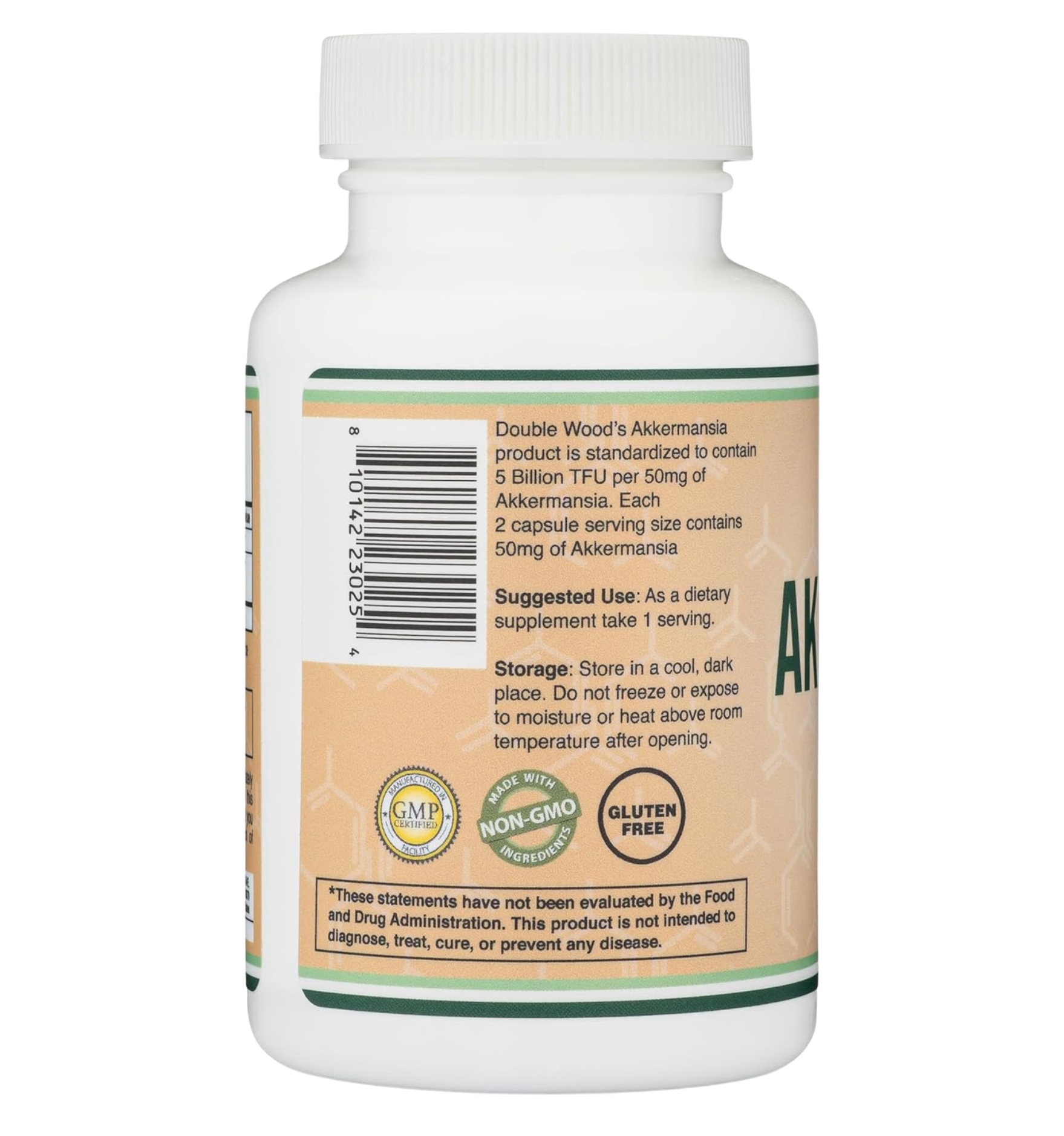 Probiótico y Posbiótico Akkermansia 50mg 120 Cápsulas Double Wood - Image 3