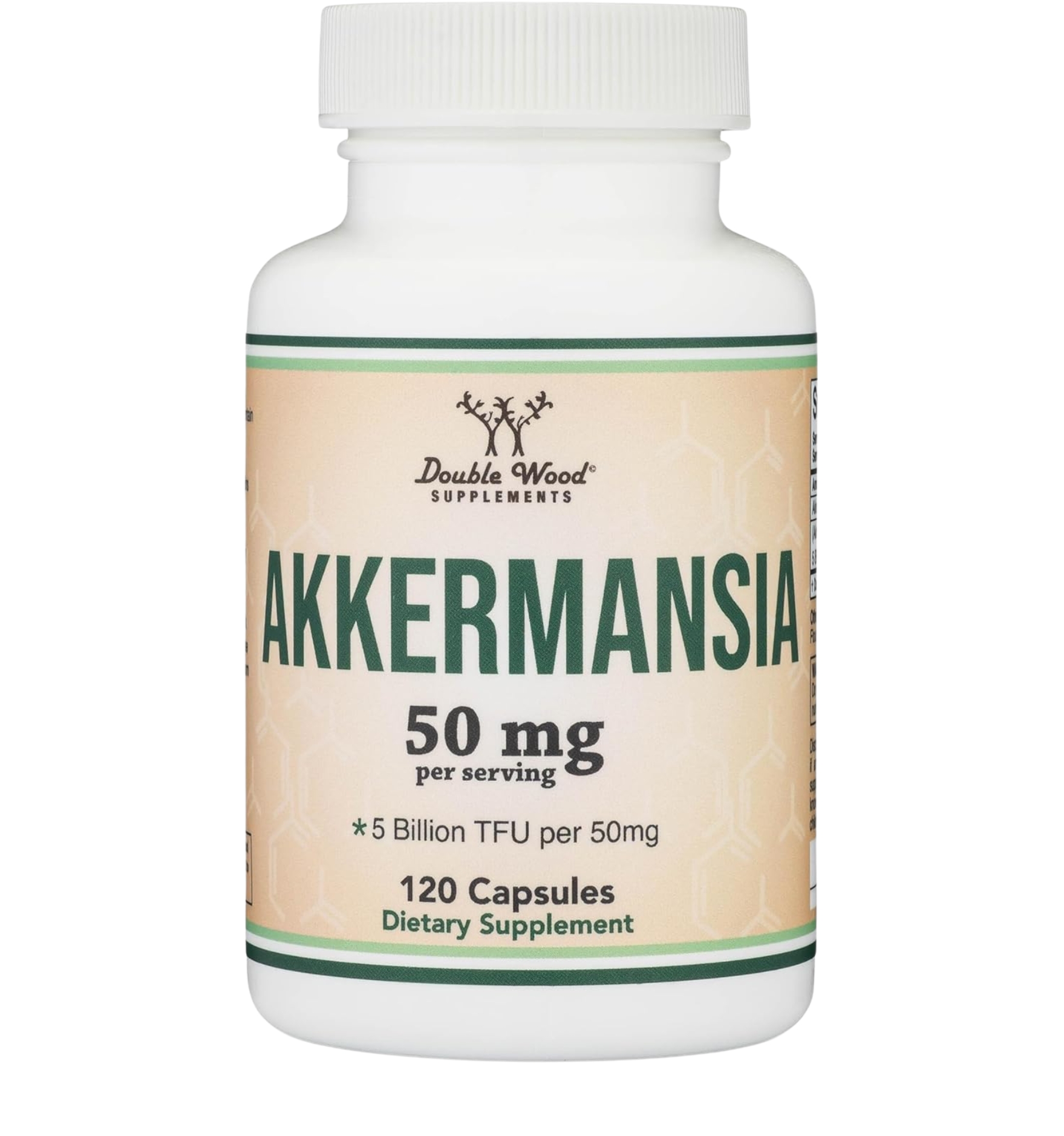 Probiótico y Posbiótico Akkermansia 50mg 120 Cápsulas Double Wood