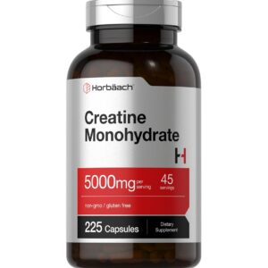 Monohidrato de Creatina 5000mg 225 capsulas Horbaach