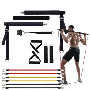 Kit Barra Pilates Bandas De Resistencia Gimnasio Casa