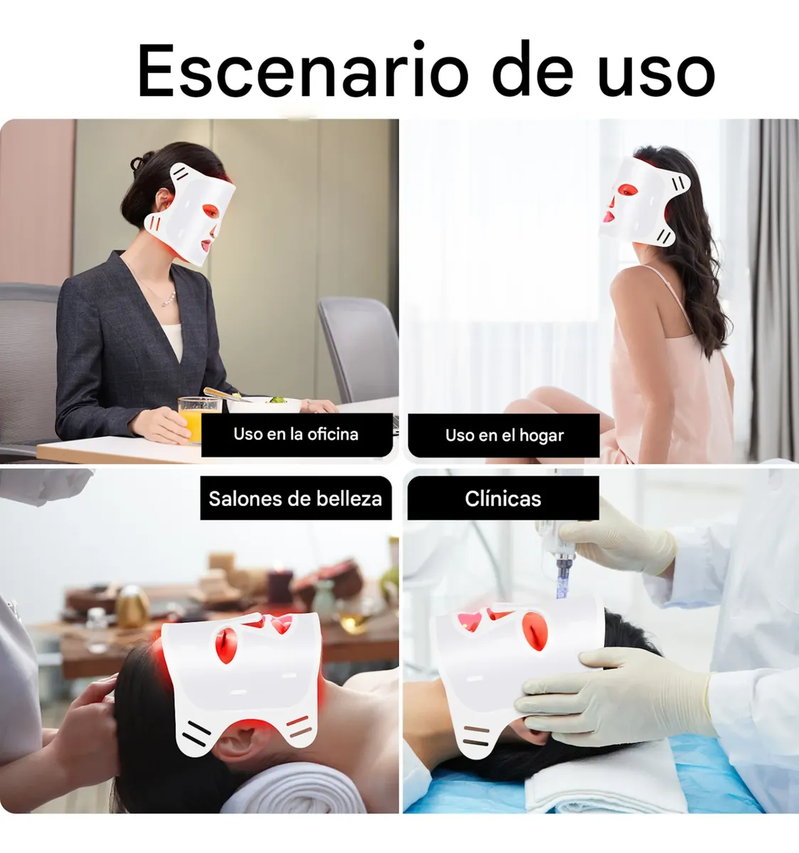 Máscara Led Silicona Facial Y Cuello Fototerapia Profesional - Imagen 6